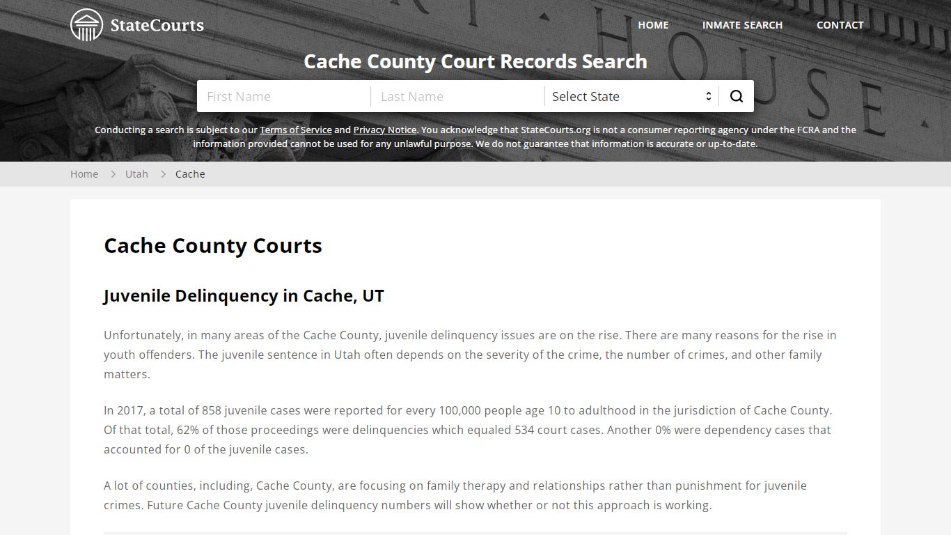 Cache County, UT Courts - Records & Cases - StateCourts