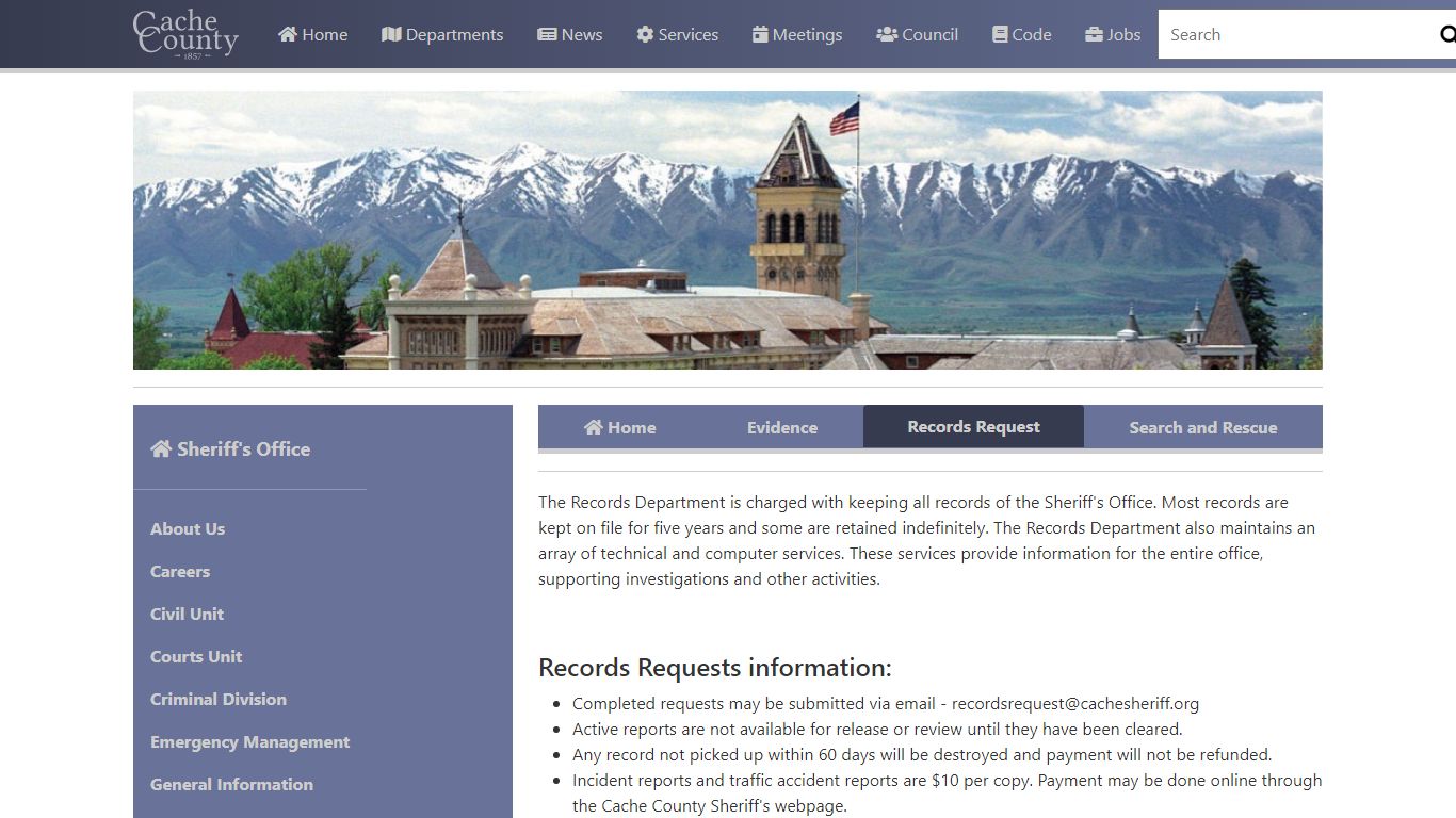 Official Site of Cache County, Utah - Records Request